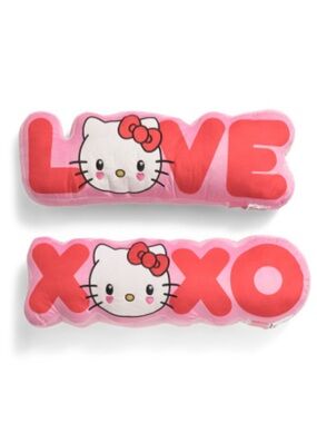 Hello Kitty Pink & Red LOVE/XOXO Plush Decorative Pillows